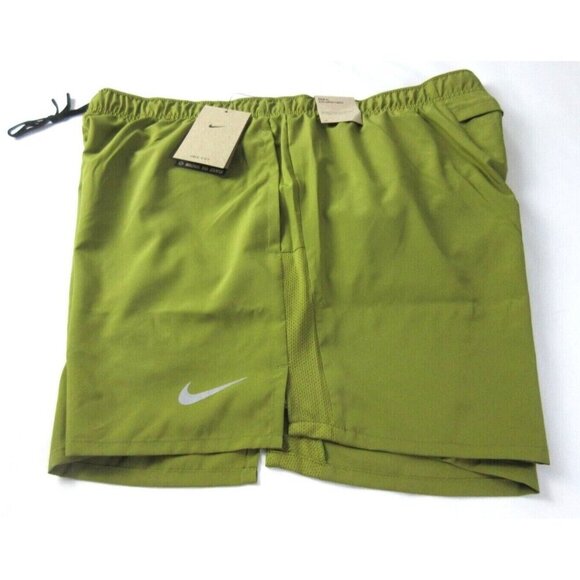 Nike Men's Challenger Brief Lined Running Athletic Shorts Pacific Moss Green NWT - Picture 1 of 6